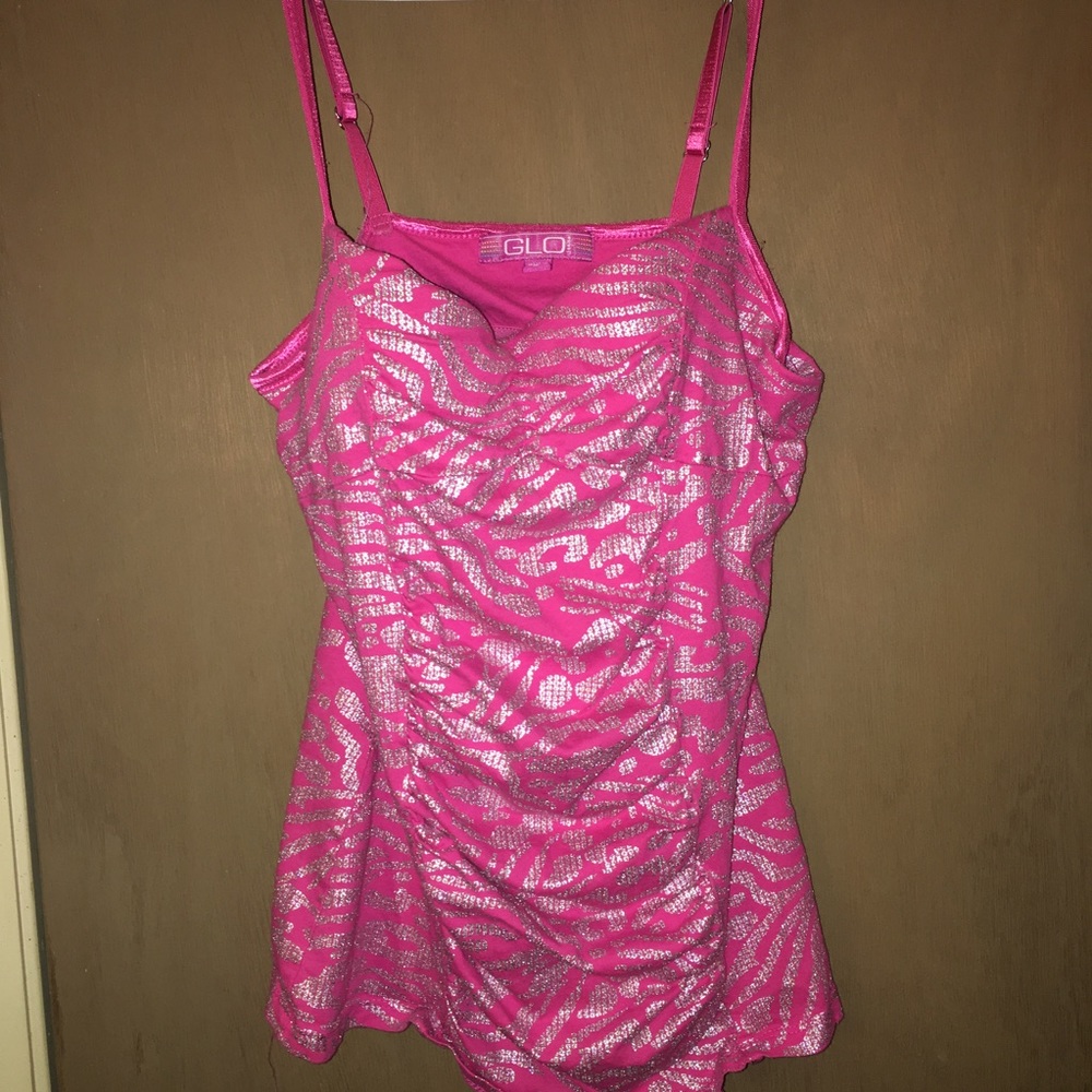 Pink night club shirt w/ zebra stripes